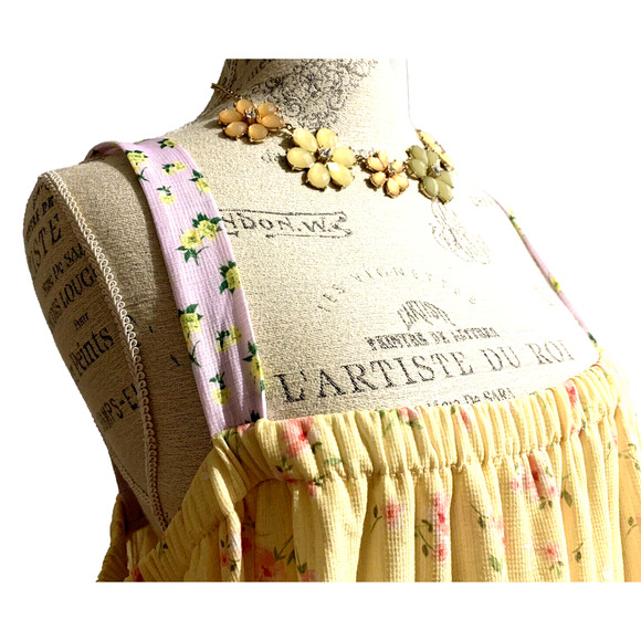 NWT Osos Design Yellow and Purple Sleeveless Summer Patchwork Dress Extra Large - Picture 6 of 13